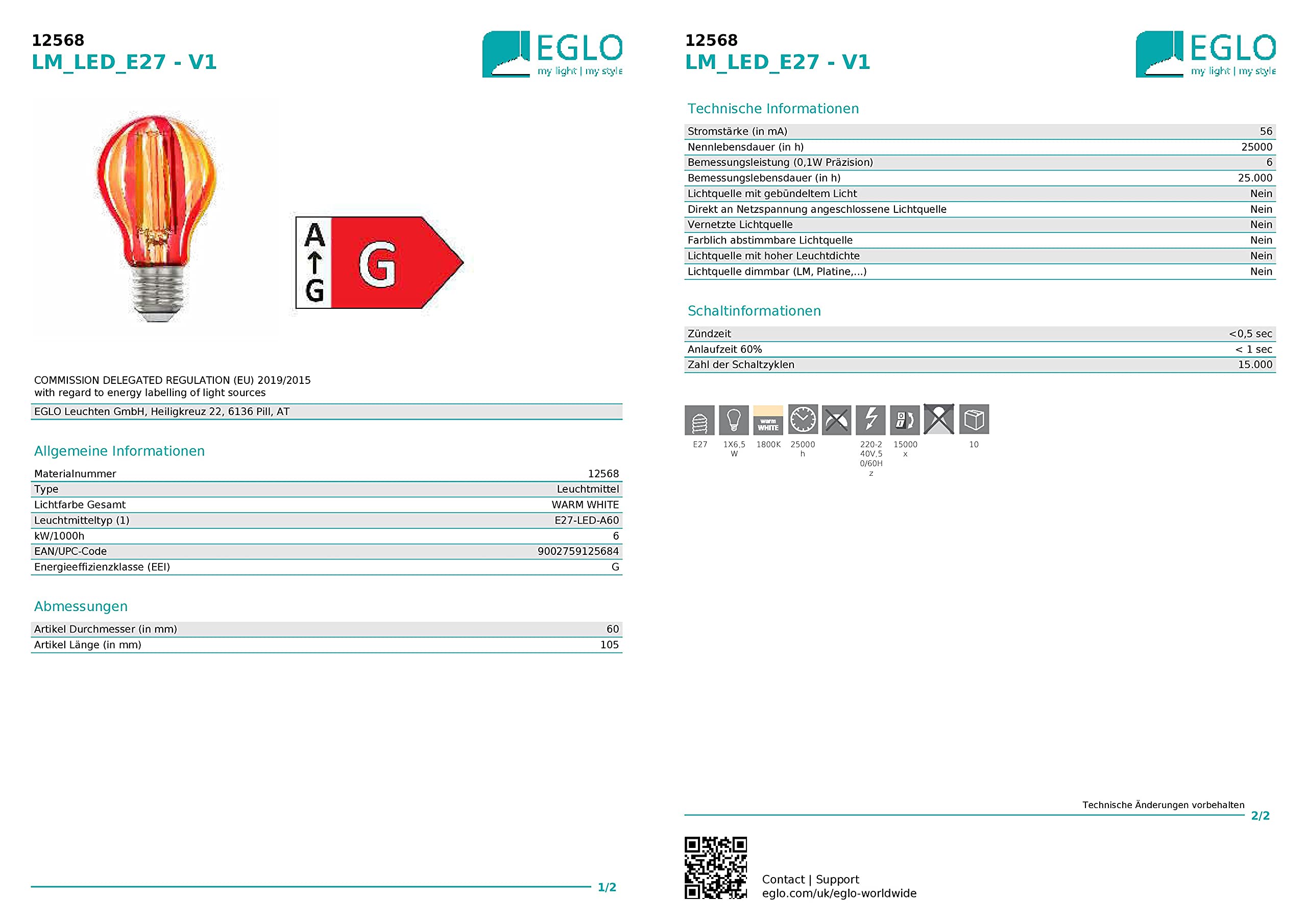 eglo-a60-e27-led-vintage-lampe-6-5w-bemaltes-glas-rot-orange-warmwei image 7