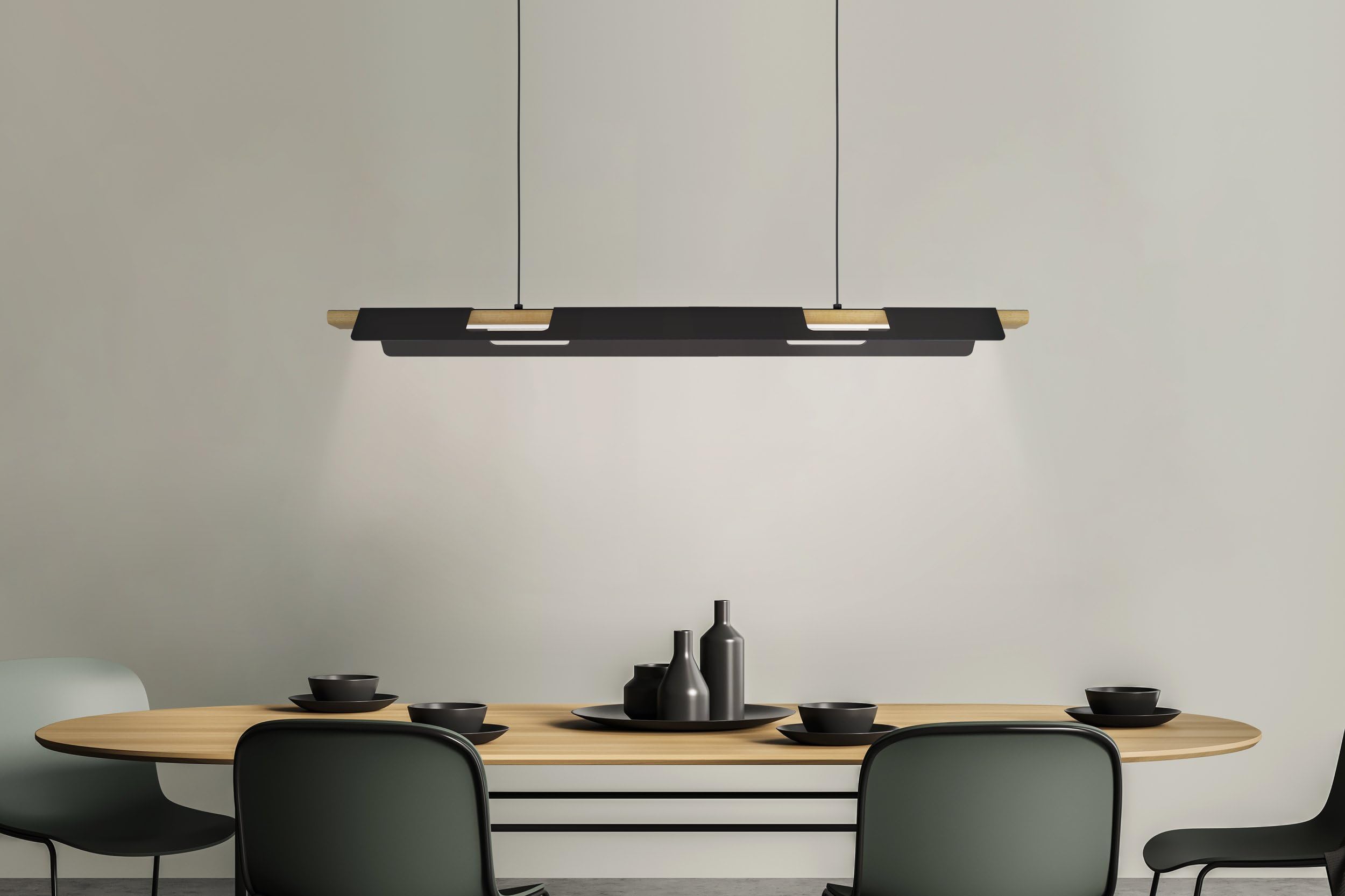 eglo-ermua-led-pendelleuchte-100-cm-schwarz-braun-wei-dimmbar image 3