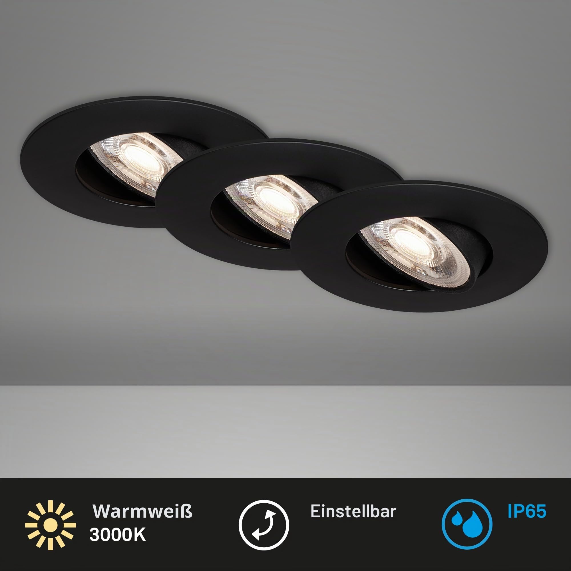 briloner-3er-set-led-einbaustrahler-ip65-dimmbar-schwarz-90x42-mm image 2