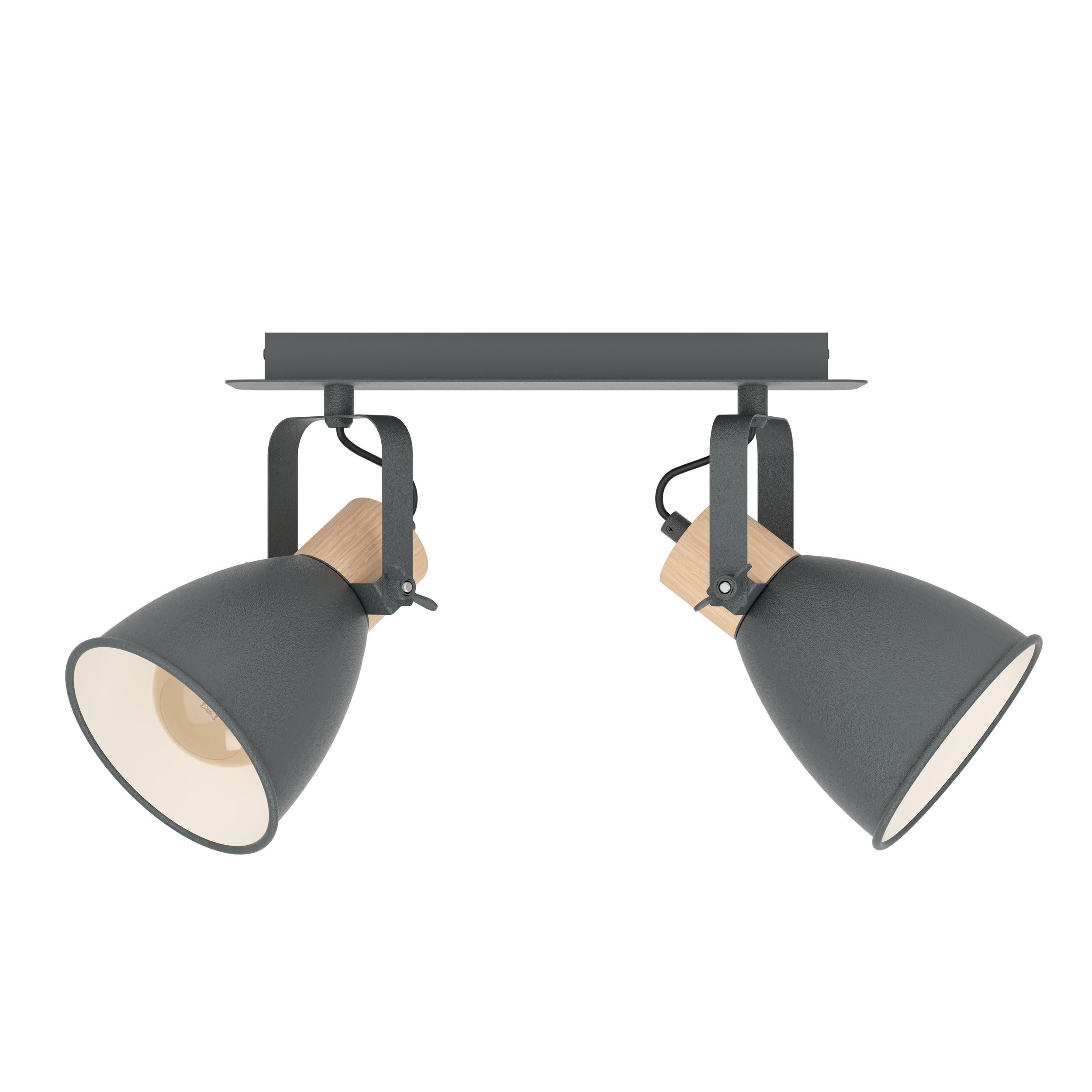 eglo-coswarth-deckenlampe-2-flammig-e27-vintage-stahl-holz-48-cm image 2