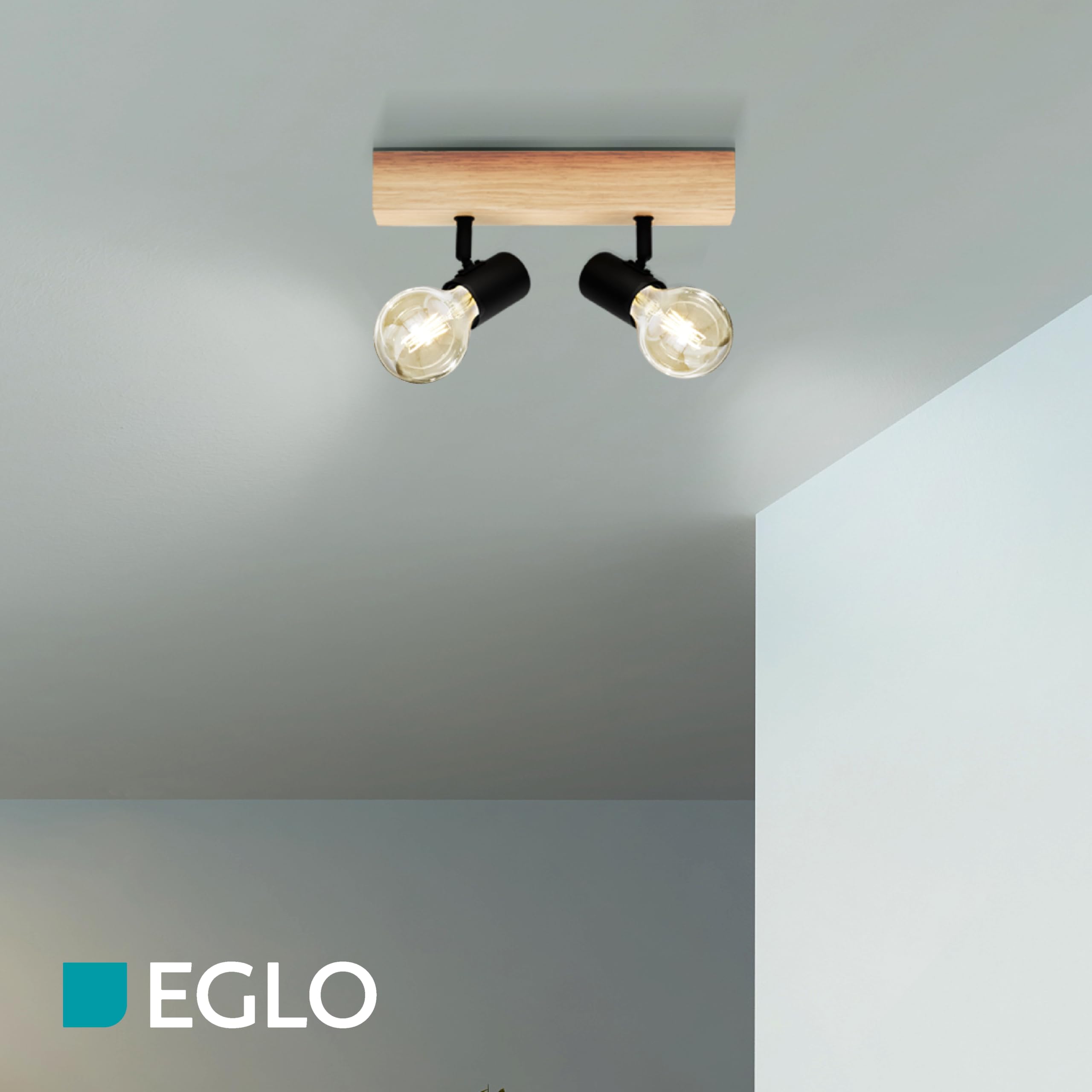 eglo-townshend-3-deckenlampe-2-flammig-industrial-stahl-holz-e27 image 4