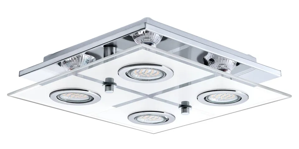 eglo-deckenlampe-cabo-4-flammig-led-deckenleuchte-gu10-edelstahl-mit-glas-wei-29 image 1