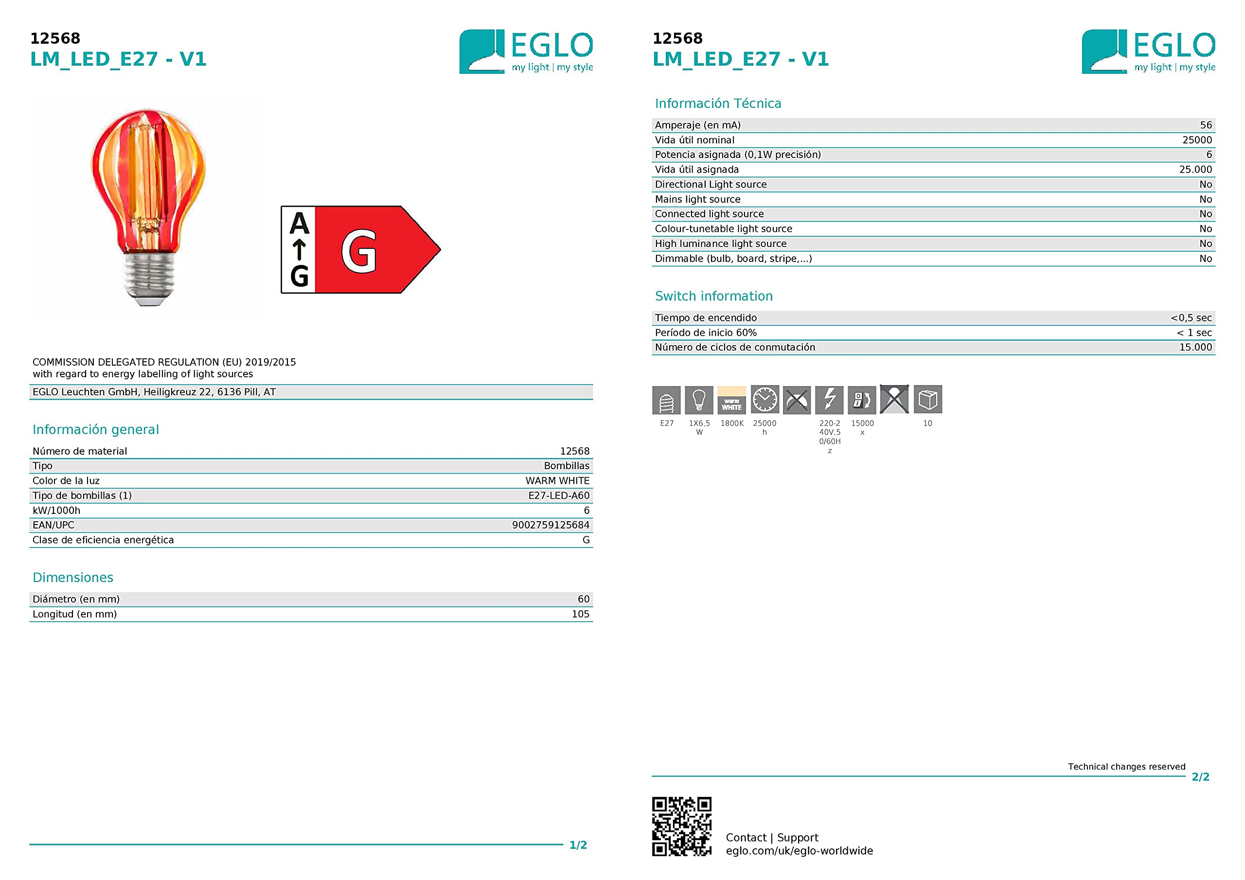 eglo-a60-e27-led-vintage-lampe-6-5w-bemaltes-glas-rot-orange-warmwei image 8
