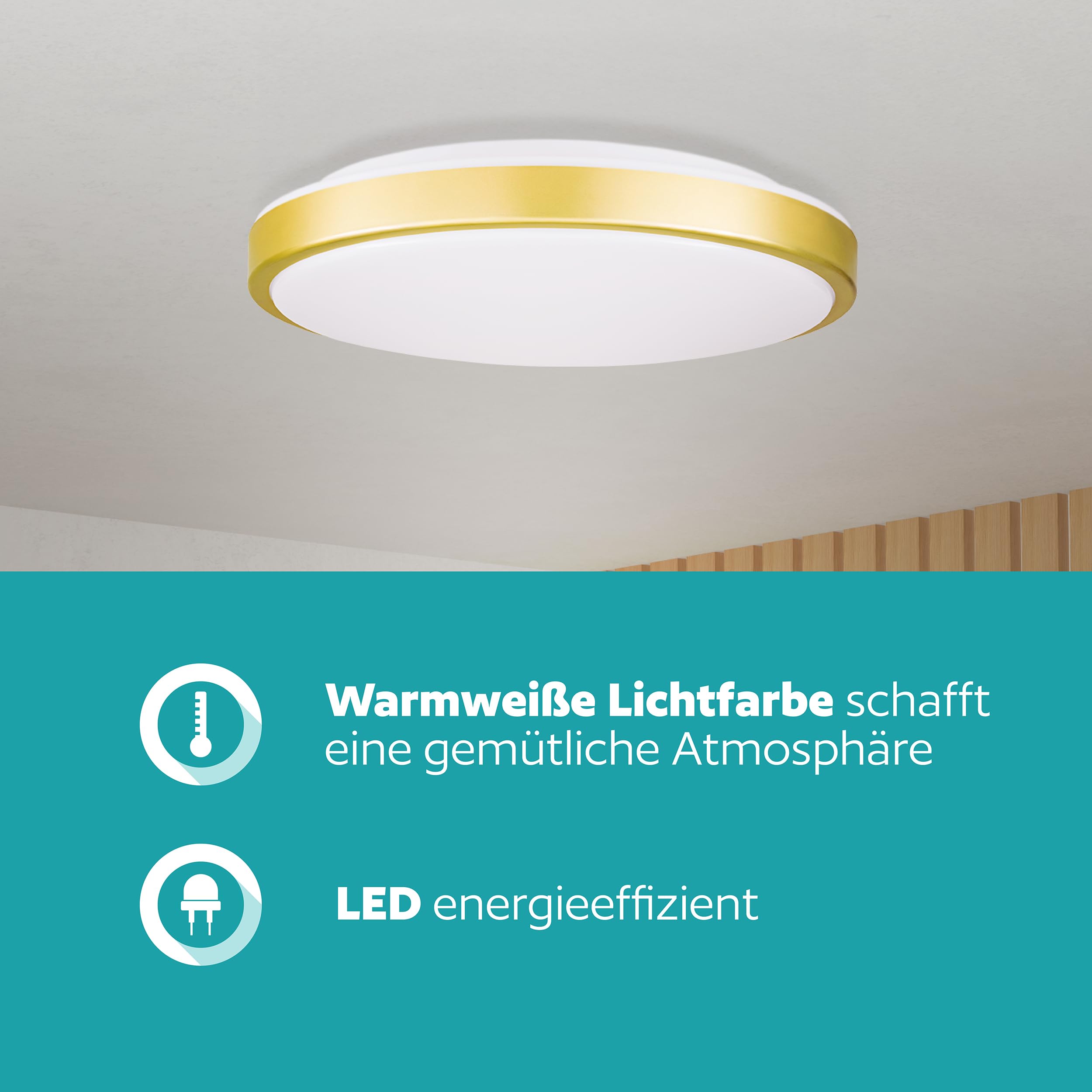 eglo-lezuza-led-deckenleuchte-rund-32-5-cm-wei-mit-messing-ring-warmwei image 4