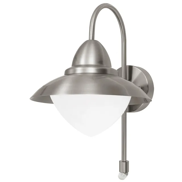 eglo-sidney-au-en-wandlampe-mit-bewegungsmelder-edelstahl-ip44-e27 image 1