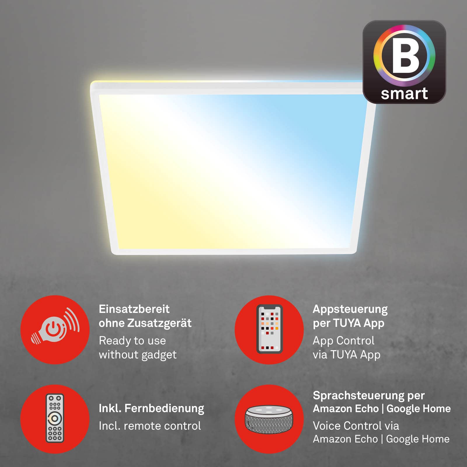 briloner-smart-home-led-deckenlampe-flach-42x42-cm-wei-mit-alexa-fernbedienung-u image 3