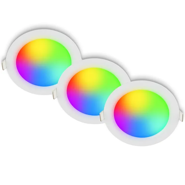 briloner-3er-set-led-einbaustrahler-rgb-cct-dimmbar-fernbedienung-wei-ip65-12-cm image 1