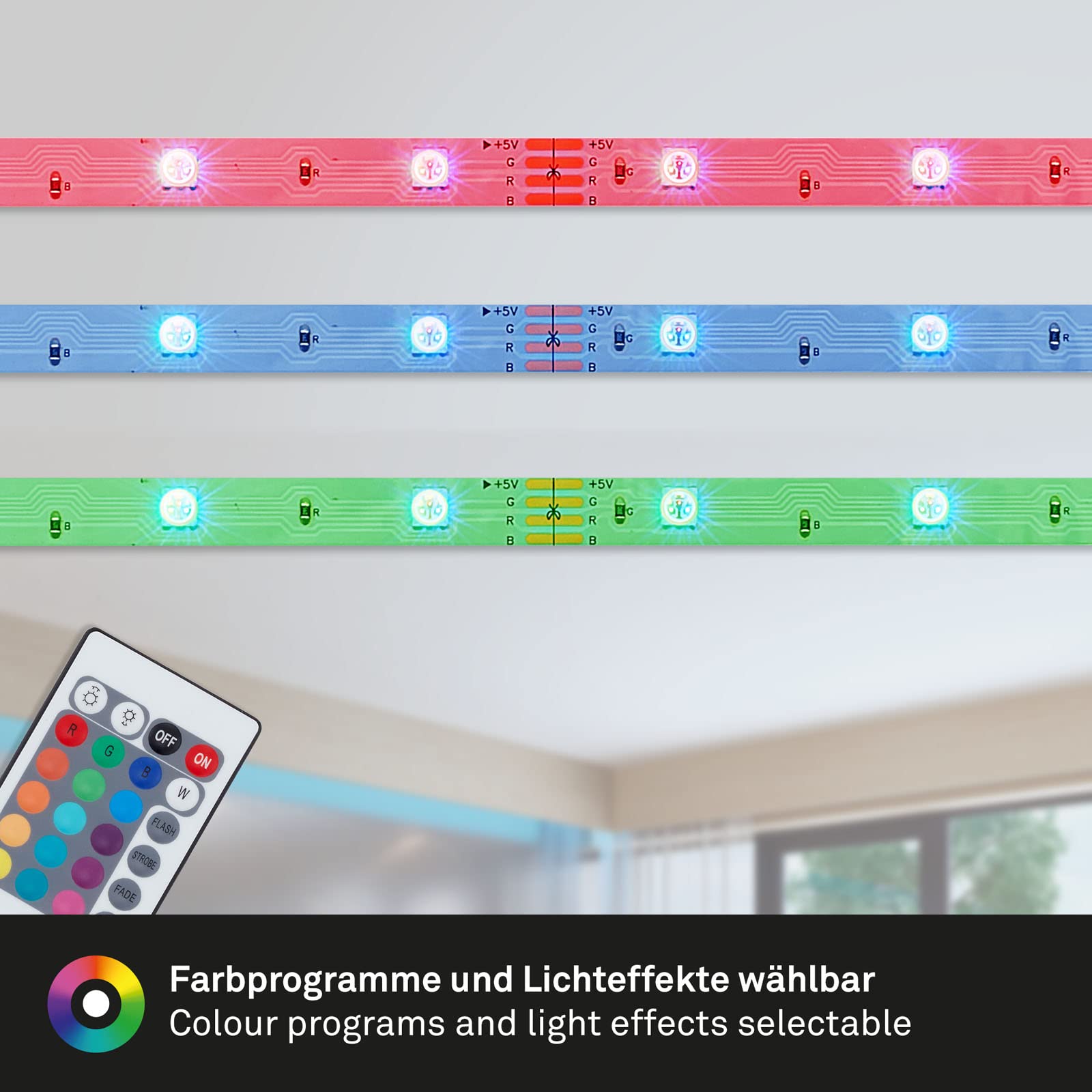 briloner-led-strip-3m-rgb-dimmbar-mit-fernbedienung-wei image 3
