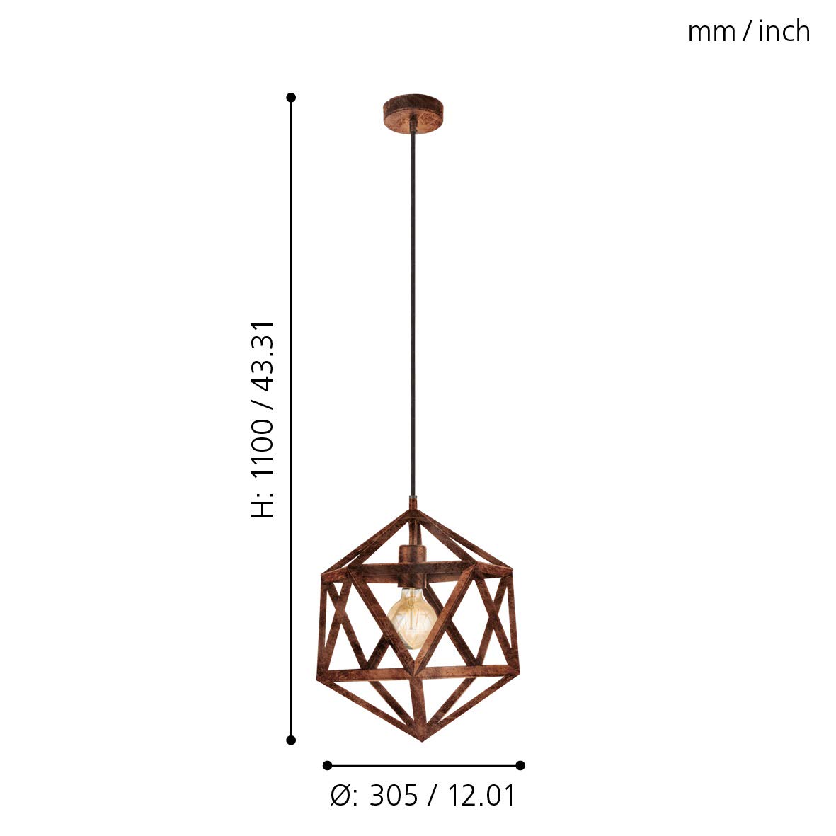 eglo-pendelleuchte-embleton-h-ngelampe-industrial-vintage-kupfer-e27 image 3