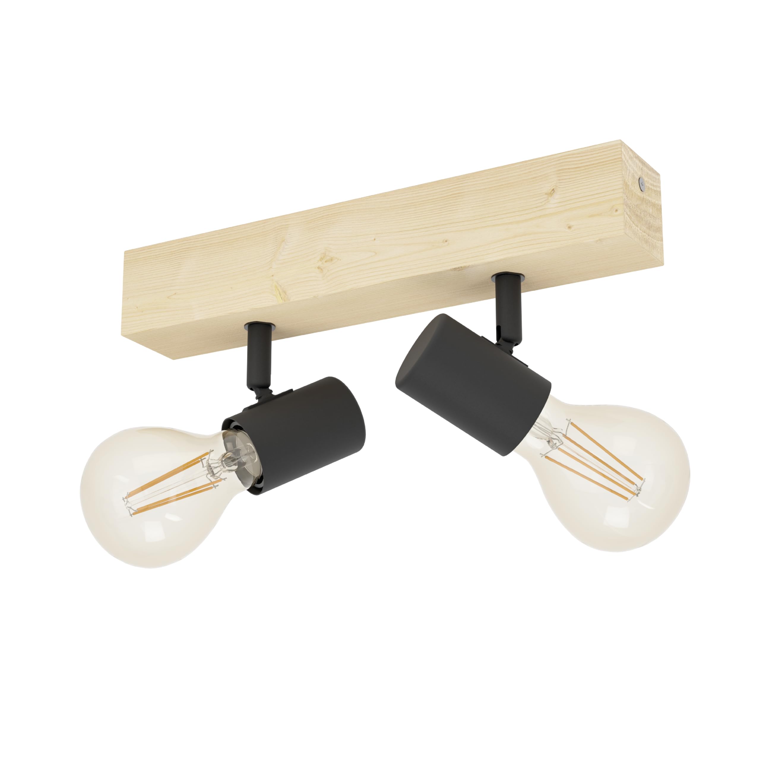 eglo-townshend-3-deckenlampe-2-flammig-industrial-stahl-holz-e27 image 1