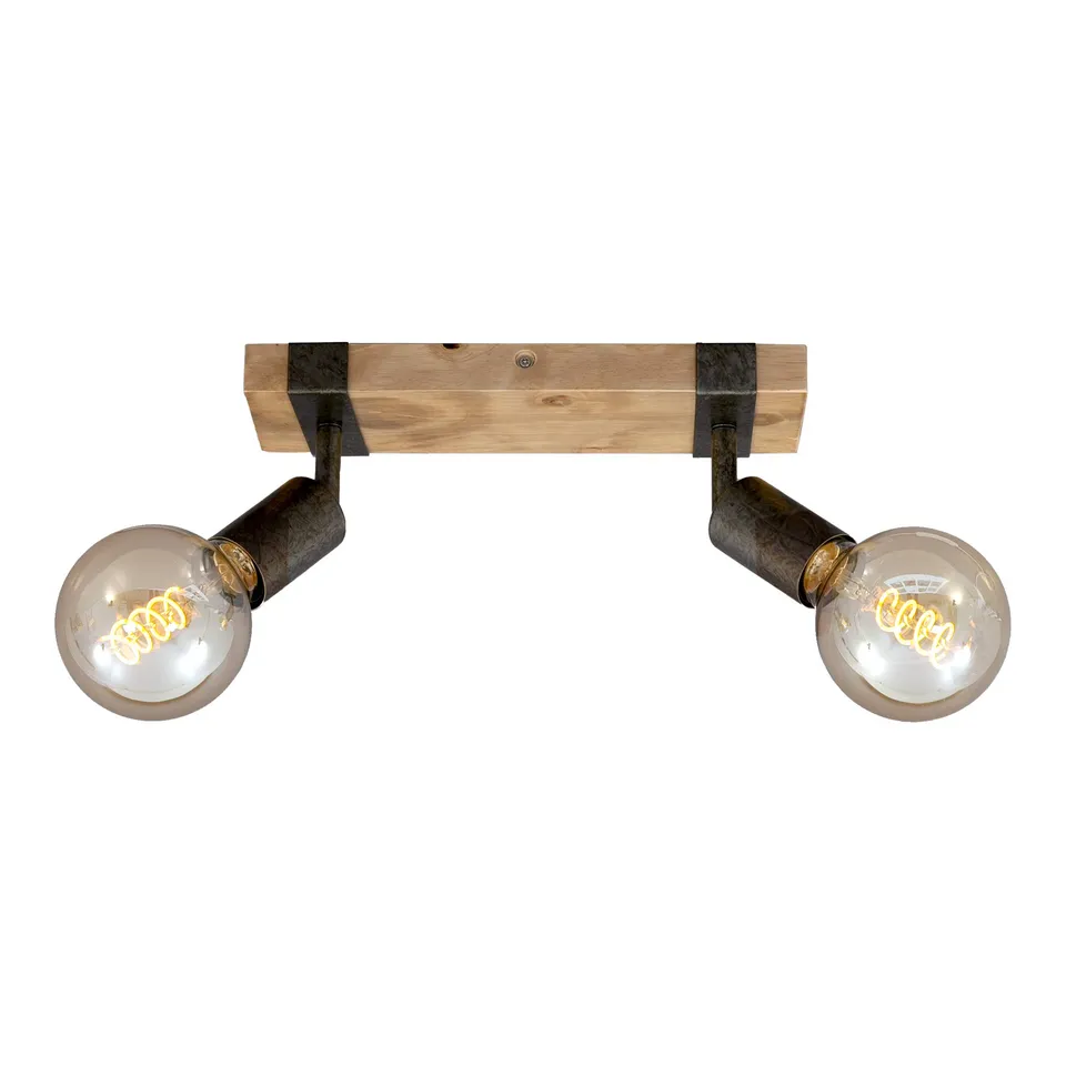 briloner-deckenstrahler-2-flammig-holz-schwarz-e27-schwenkbar image 1