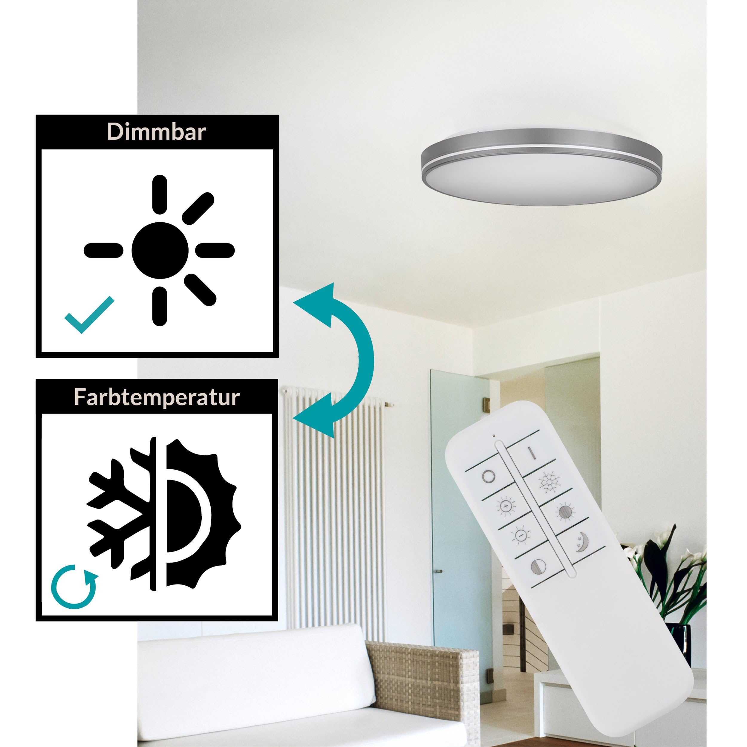 eglo-orotava-led-deckenleuchte-rund-39-5-cm-grau-wei-dimmbar-mit-fernbedienung image 3