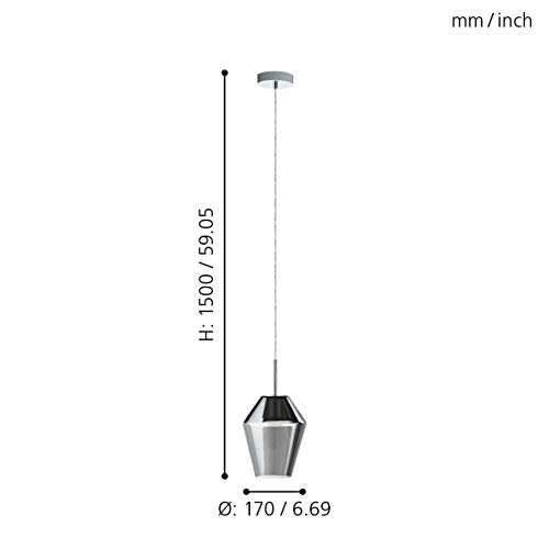 eglo-murmillo-pendelleuchte-1-flammig-h-ngelampe-stahl-chrom-rauchglas-schwarz-t image 7