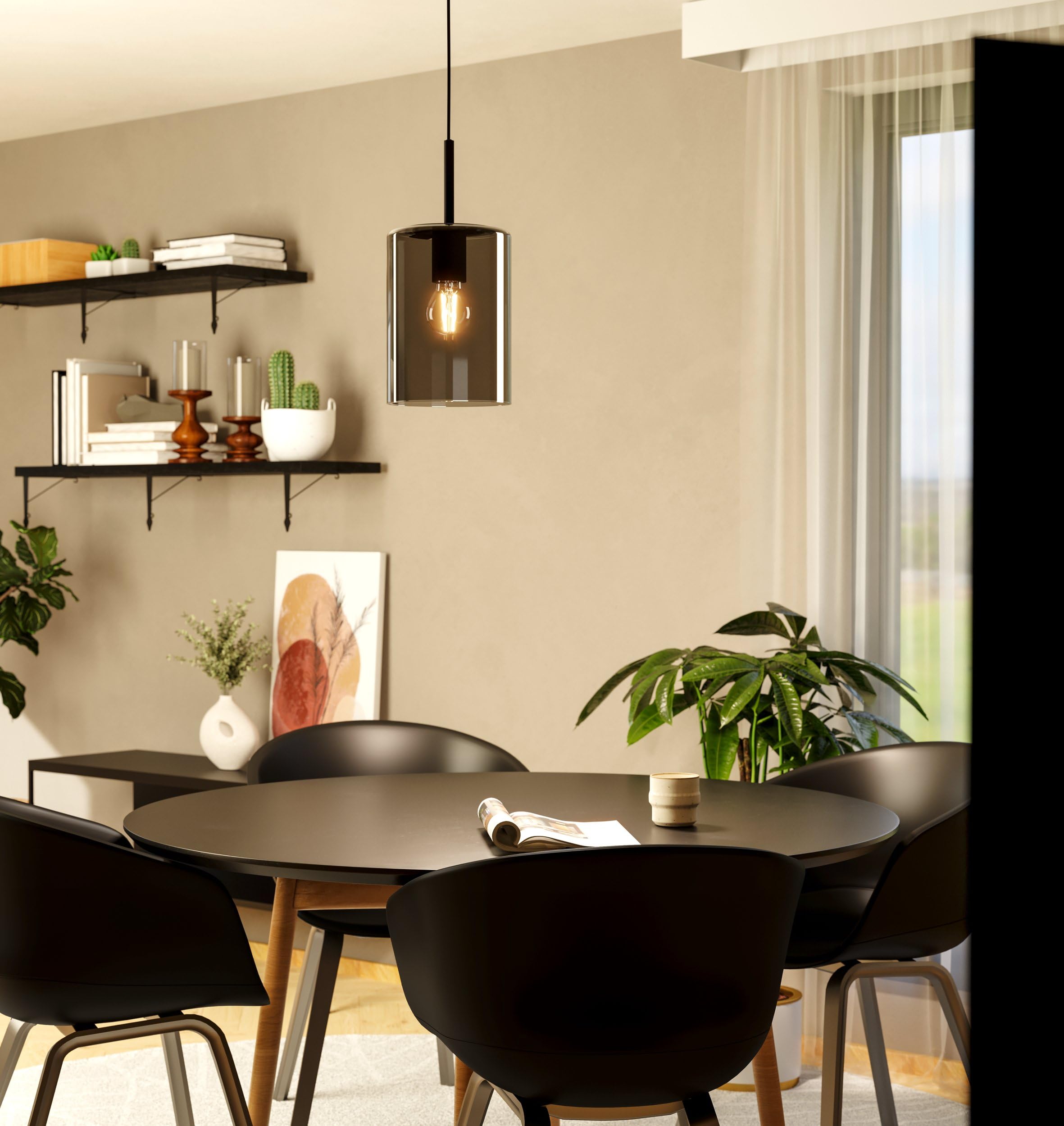 eglo-cadaques-1-pendelleuchte-e27-16-cm-stahl-silber-mit-rauchglas image 4