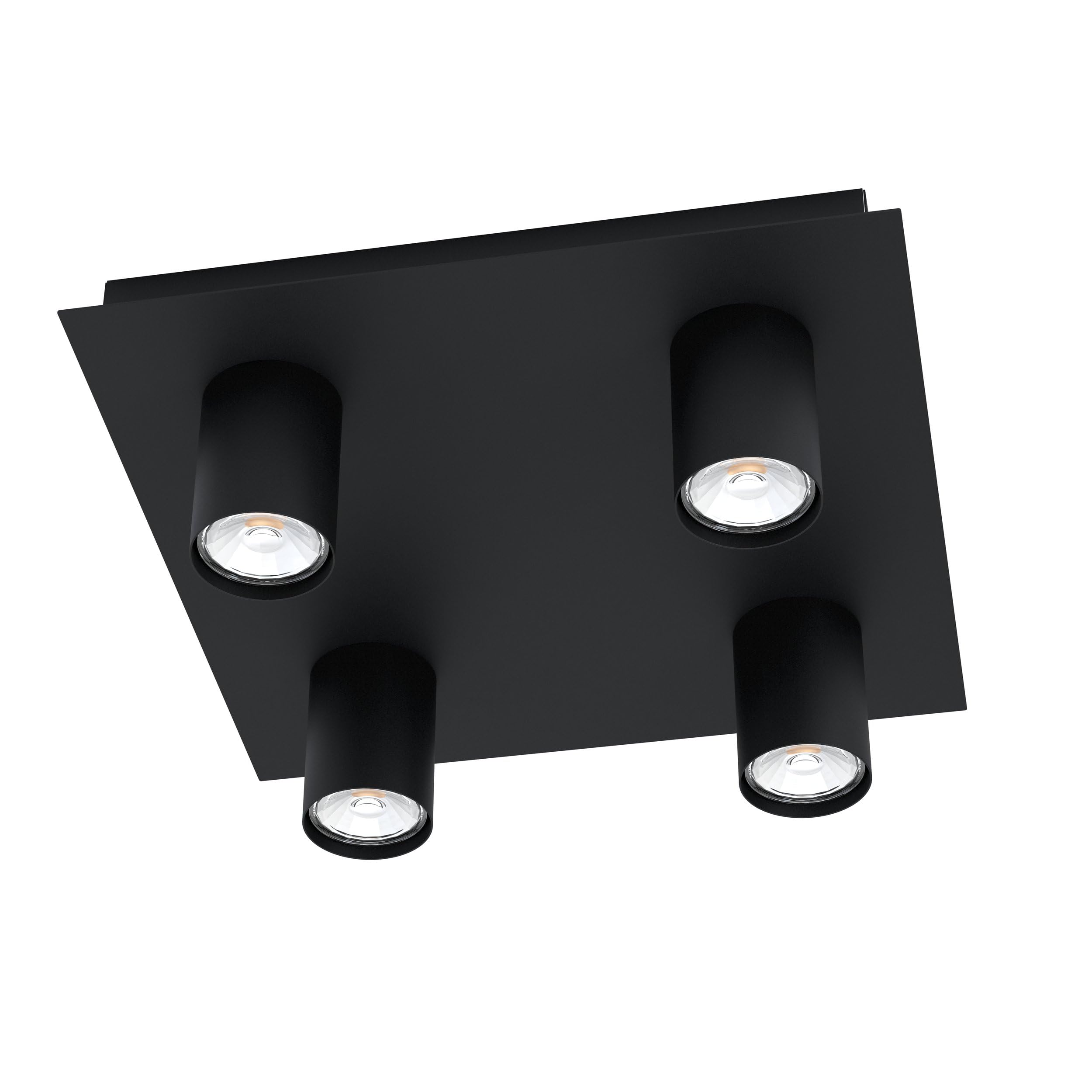 eglo-valcasotto-led-deckenleuchte-4-flammig-gu10-schwarz-32-cm image 1
