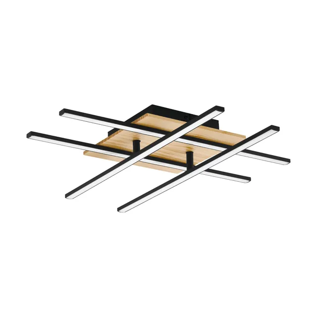 eglo-marinello-1-led-deckenleuchte-4-flammig-50-cm-schwarz-mit-pinienholz-warmwe image 1