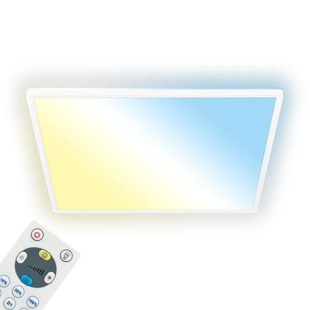 briloner-led-deckenlampe-flach-56-x-56-cm-dimmbar-mit-fernbedienung-wei image 1
