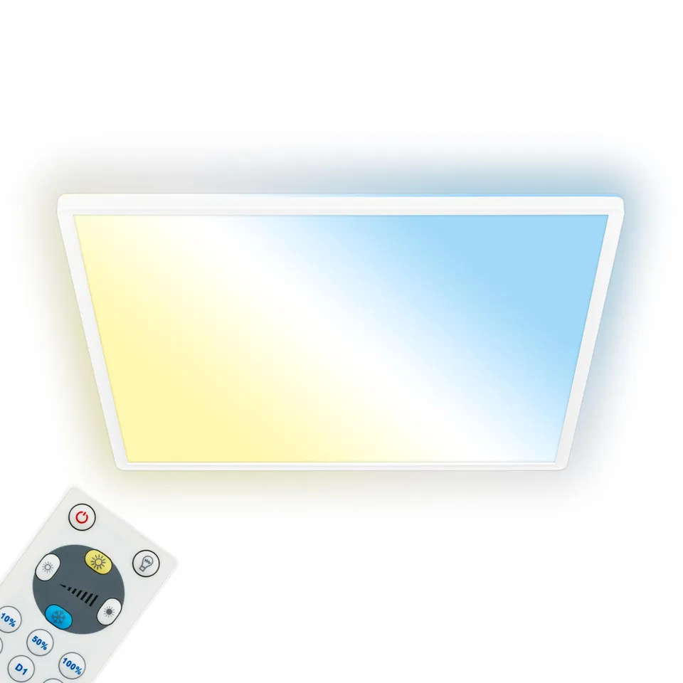briloner-led-deckenlampe-flach-56-x-56-cm-dimmbar-mit-fernbedienung-wei image 1