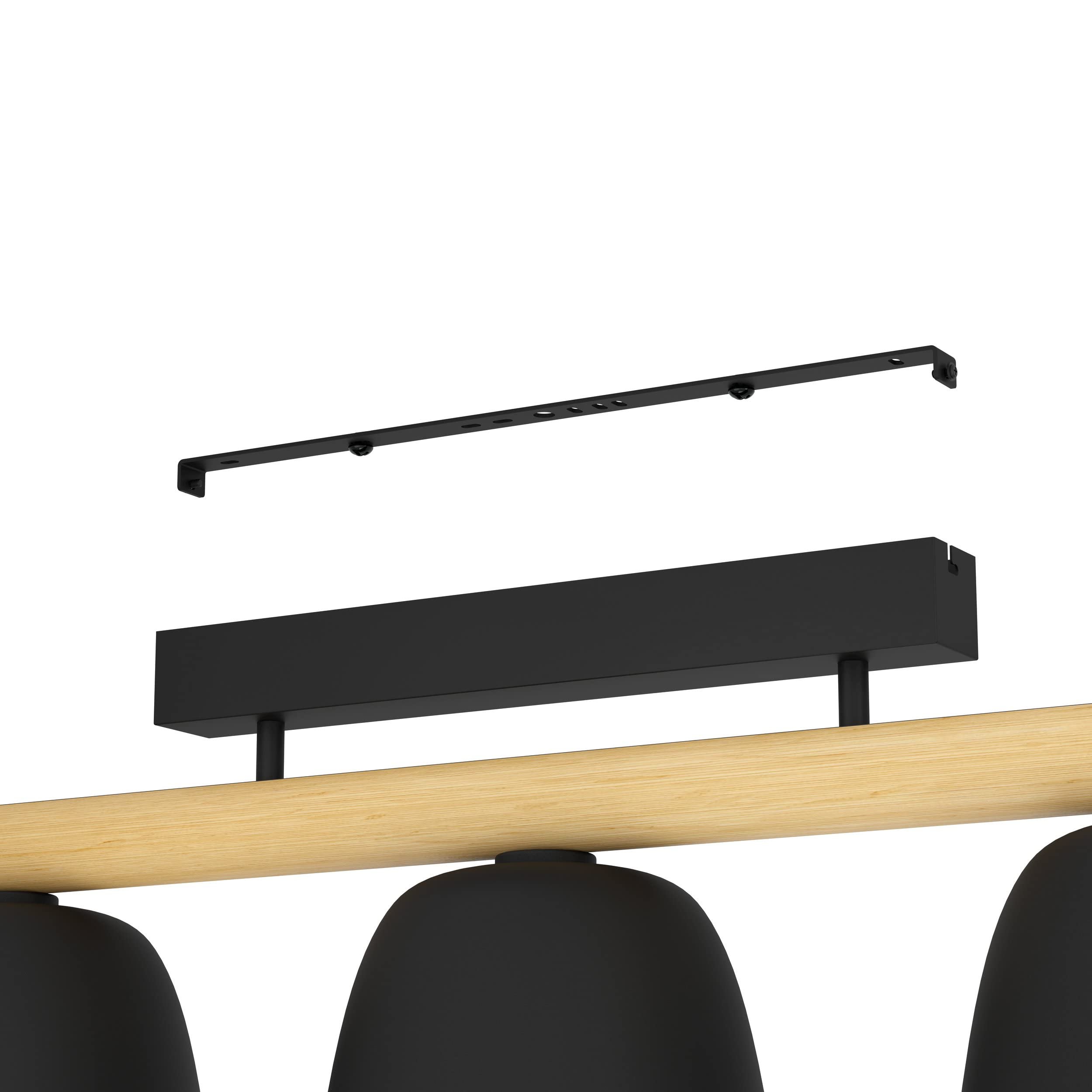 eglo-sherburn-3-flammige-deckenleuchte-80-cm-holz-metall-schwarz-wei-e27 image 4