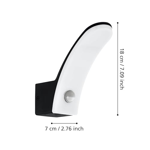 eglo-fiumicino-led-wandlampe-mit-sensor-schwarz-wei-1300-lm-neutralwei-ip44 image 8