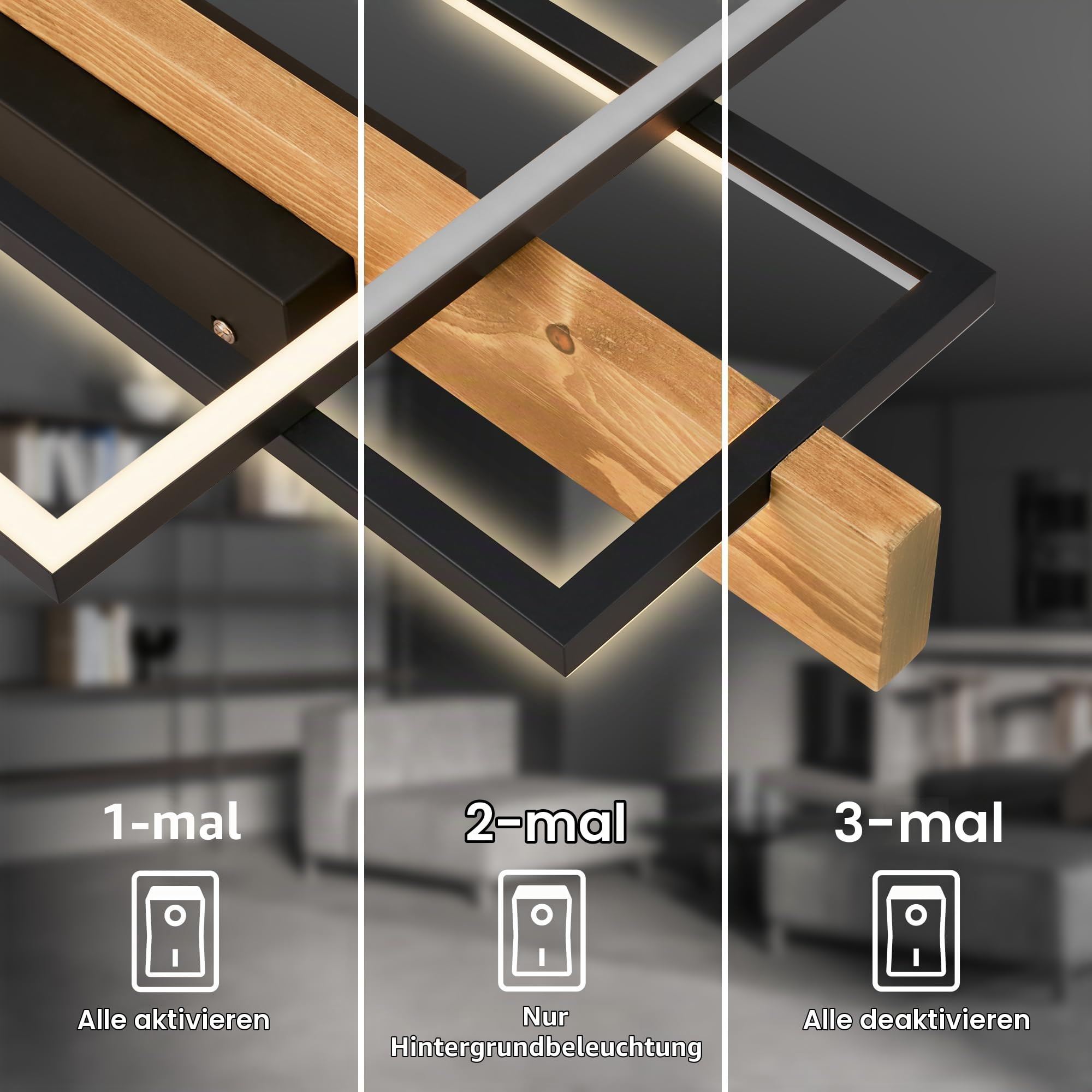 briloner-led-deckenlampe-holzdekor-mit-backlight-32w-3200lm-schwarz-holz-55x30cm image 6