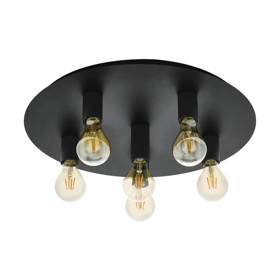 eglo-passano-1-deckenleuchte-6-flammig-industrial-schwarz-stahl-55-cm-e27 image 1
