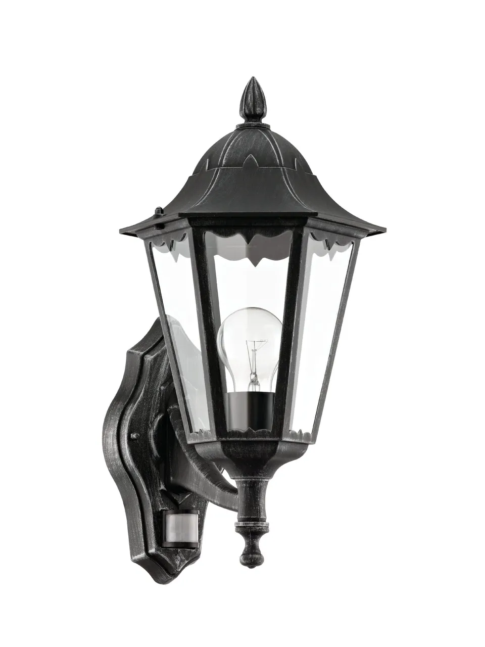 eglo-navedo-au-en-wandlampe-mit-bewegungsmelder-laterne-aluguss-schwarz-e27-ip44 image 1
