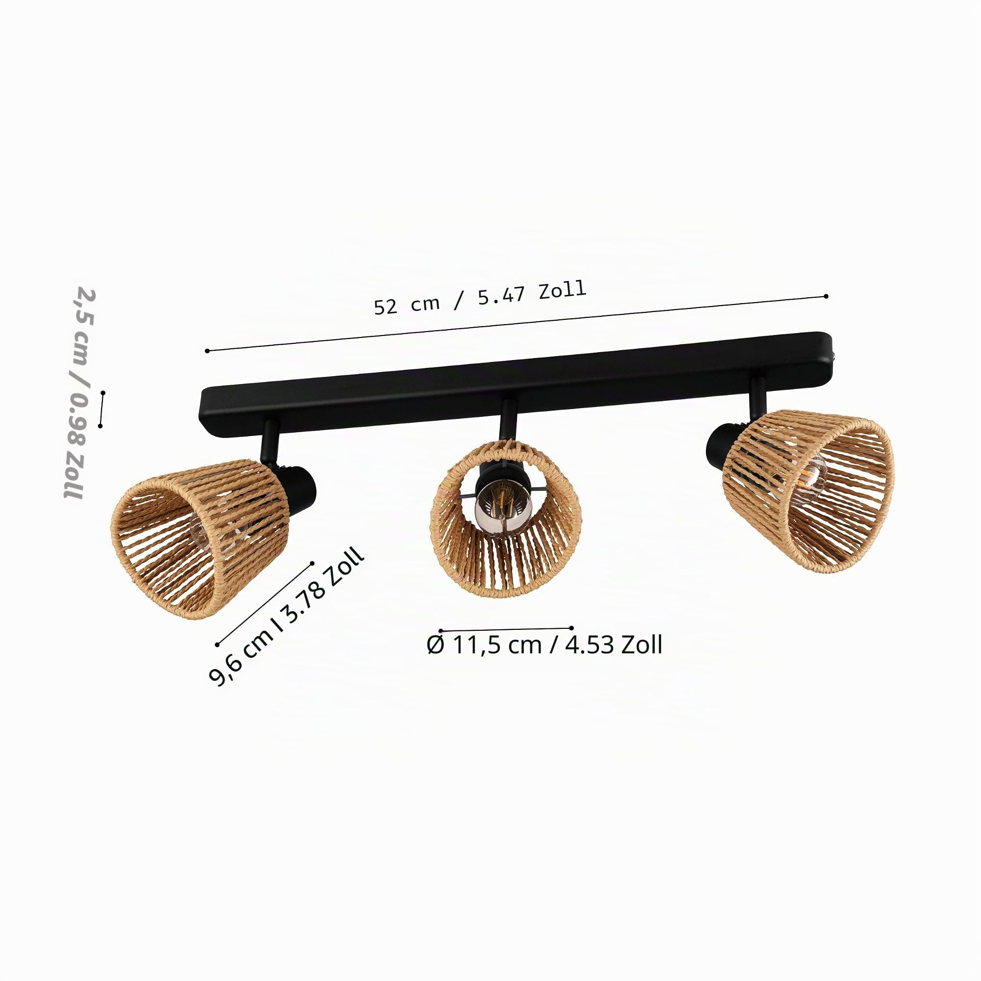 eglo-keelby-deckenstrahler-3-flammig-e14-stahl-schwarz-bast-natur image 2