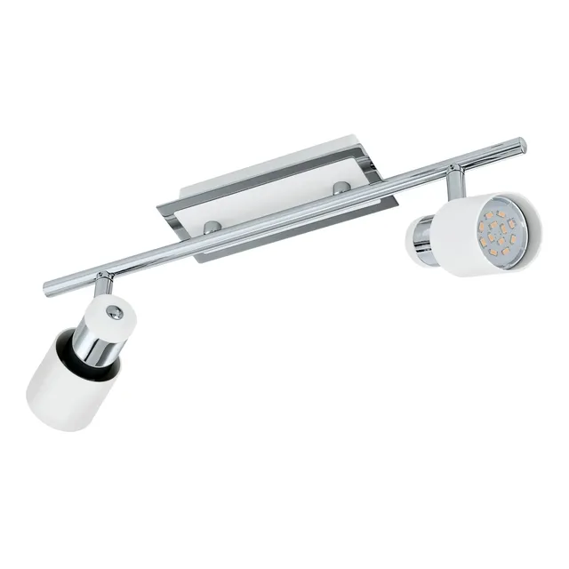 eglo-davida-led-deckenleuchte-2-flammig-deckenspot-chrom-wei-mit-gu10 image 1