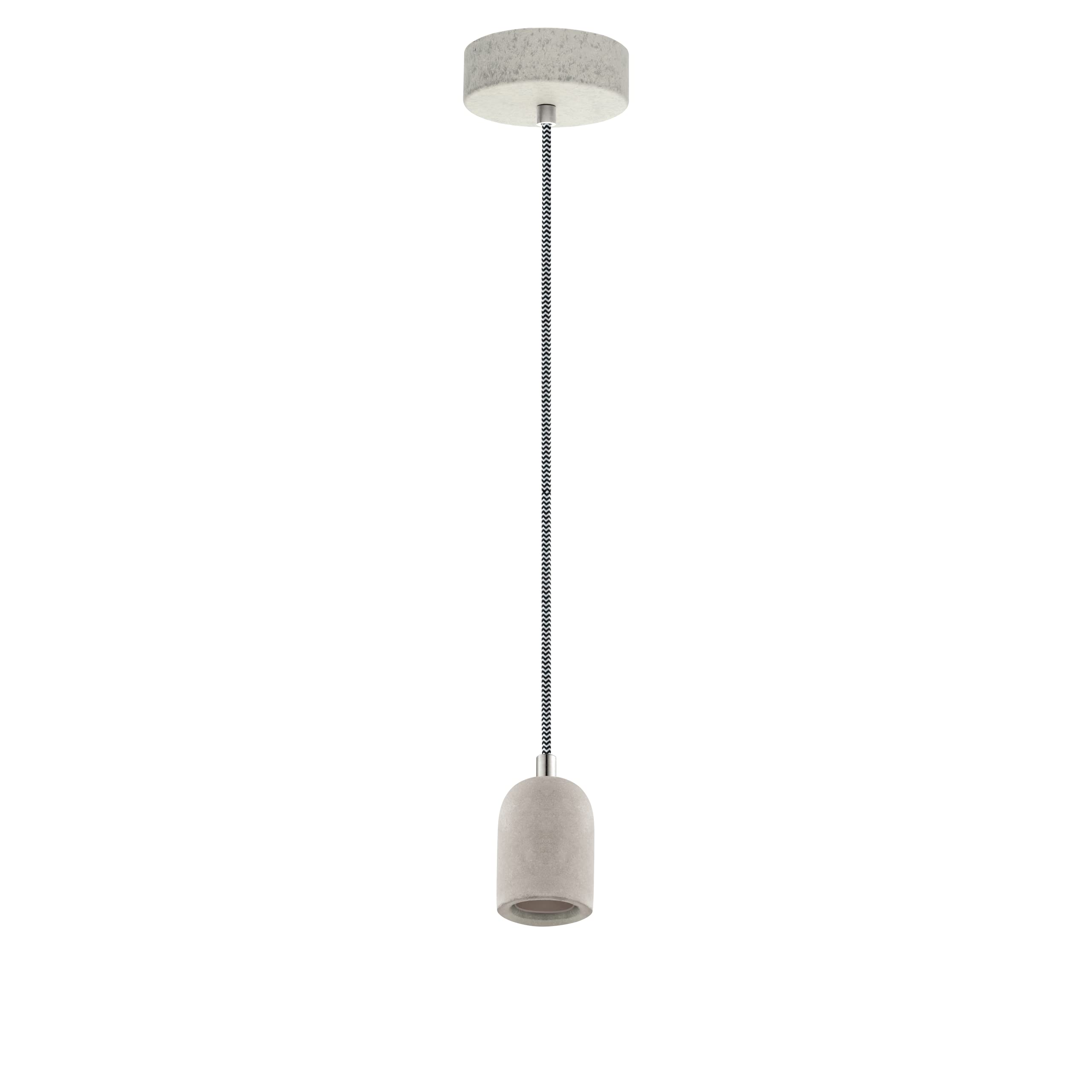 eglo-yorth-vintage-pendelleuchte-e27-grau-beton-optik-schnurpendel-industrial-mi image 6