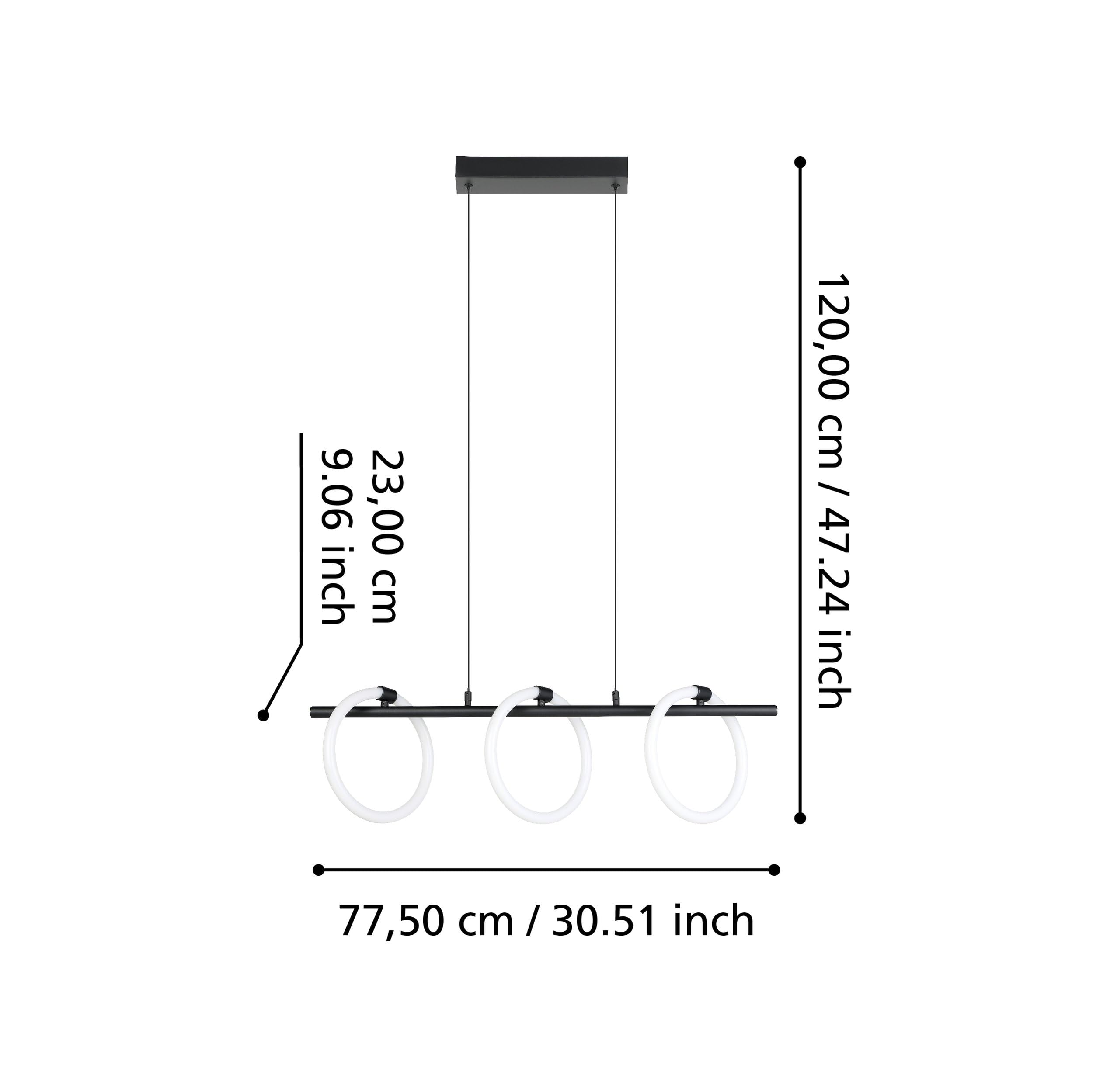 eglo-caranacoa-led-h-ngelampe-3-flammig-78-cm-schwarz-wei-warmwei image 5