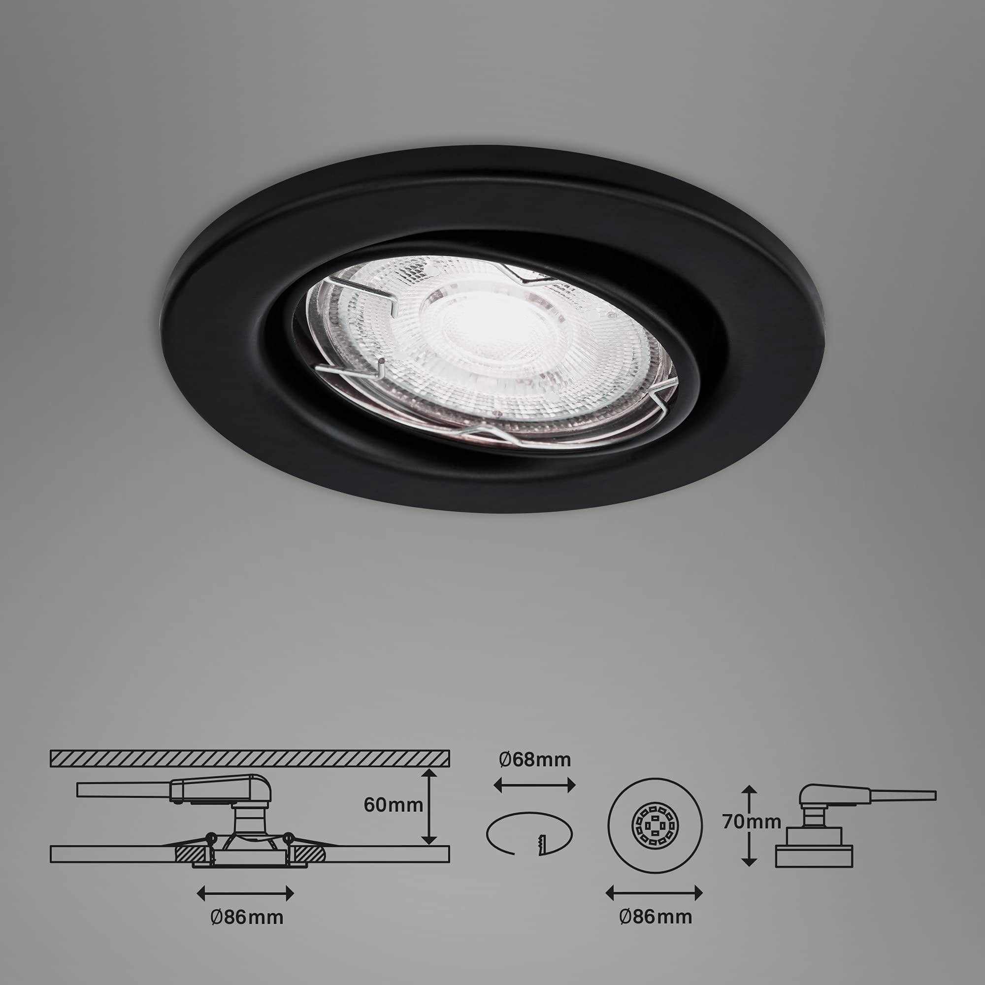 briloner-led-einbauleuchten-3er-set-schwenkbar-gu10-matt-schwarz-ip23 image 7