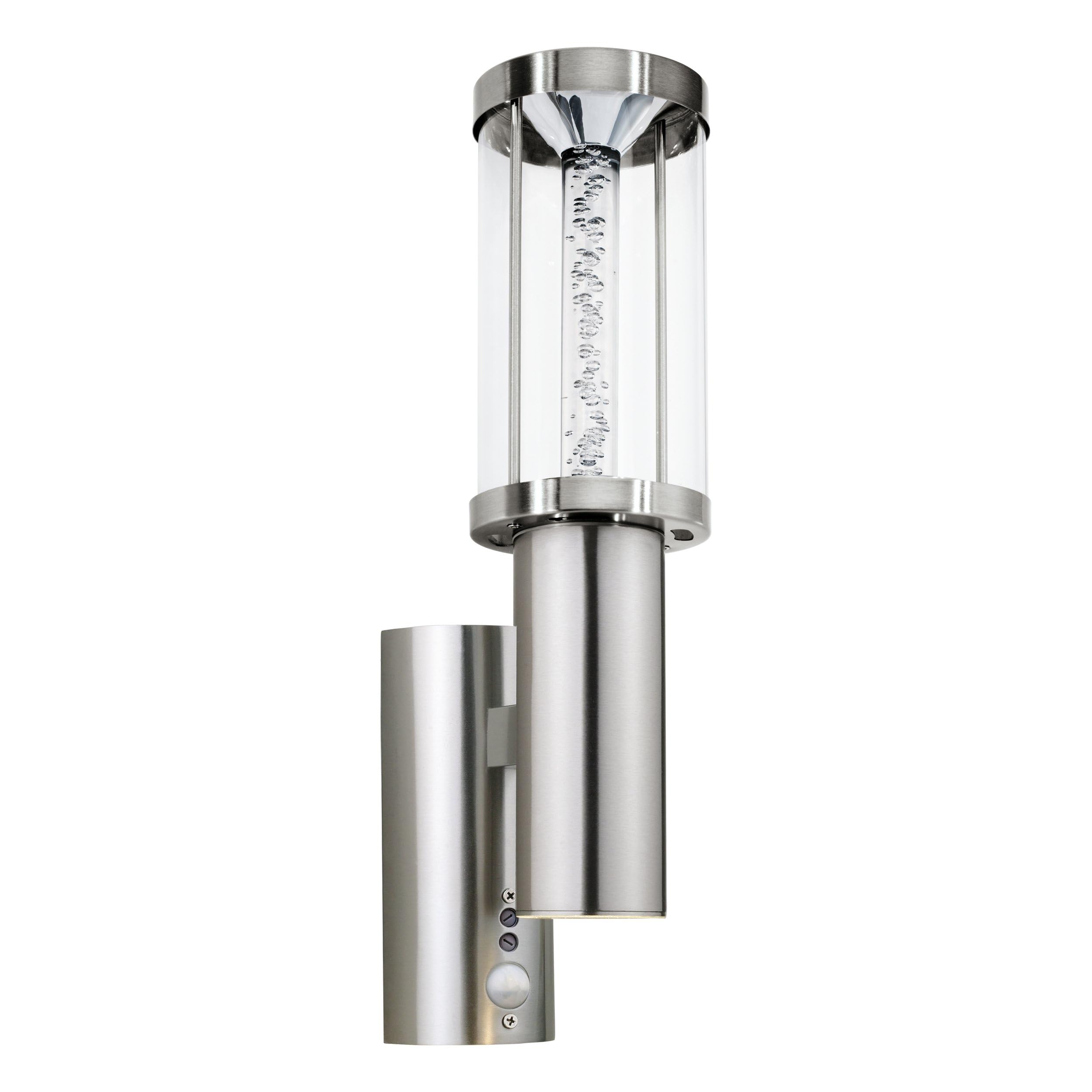 eglo-trono-stick-2-flammige-au-en-wandlampe-mit-bewegungsmelder-silber-gu10-ip44 image 1