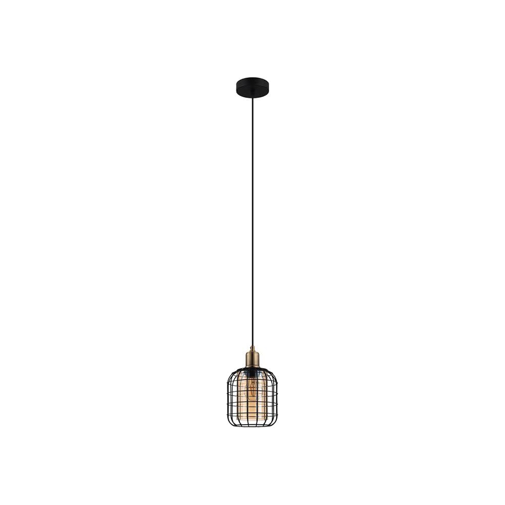 eglo-chisle-pendelleuchte-1-flammig-schwarz-draht-amber-16-5-cm image 1