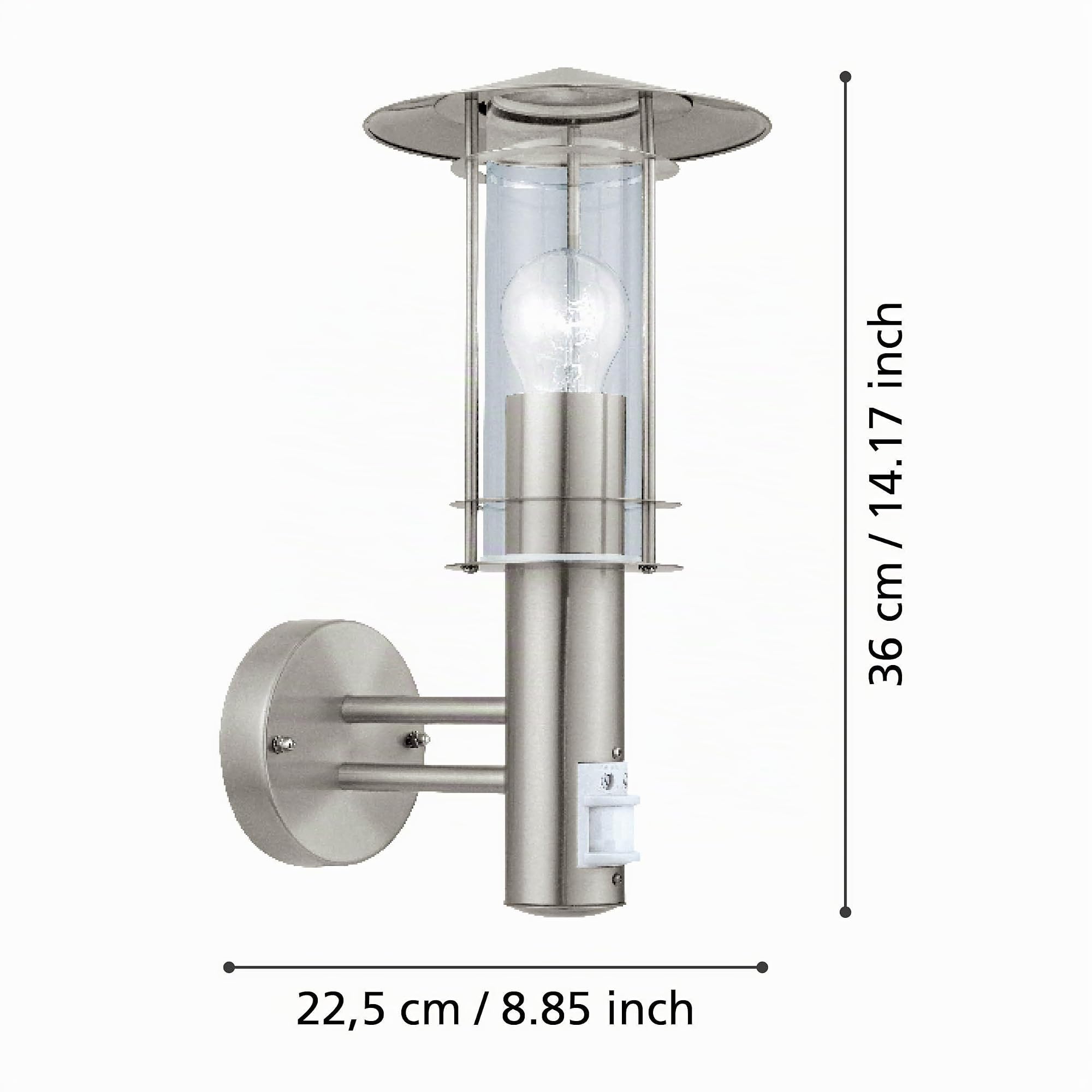 eglo-lisio-au-en-wandlampe-edelstahl-mit-bewegungsmelder-e27-ip44 image 4