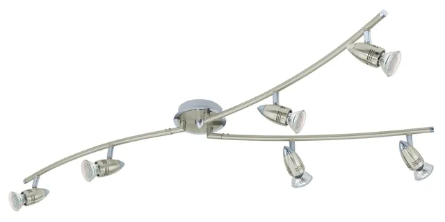 eglo-deckenleuchte-magnum-led-6-flammig-105cm-nickel-matt-chrom-schwenkbar-gu10- image 1