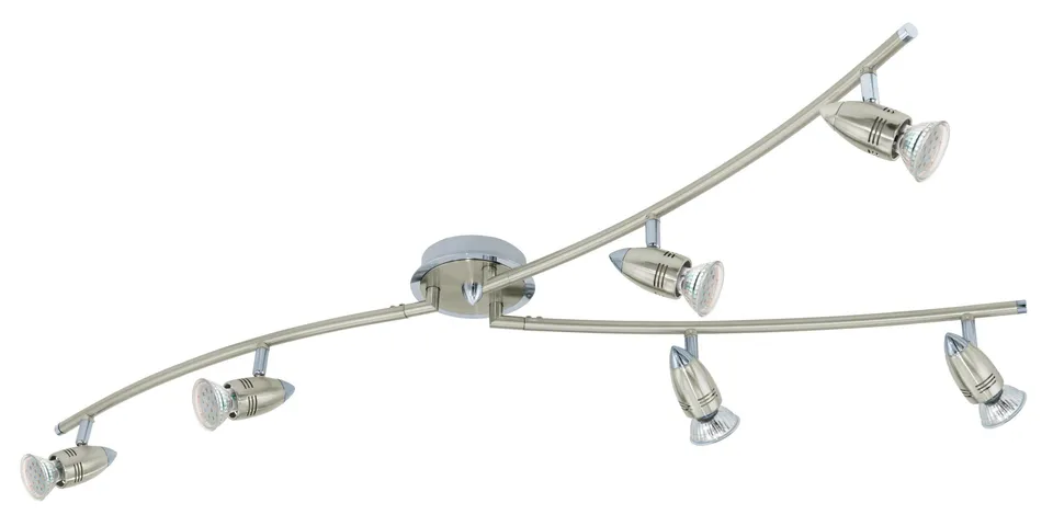 eglo-deckenleuchte-magnum-led-6-flammig-105cm-nickel-matt-chrom-schwenkbar-gu10- image 1