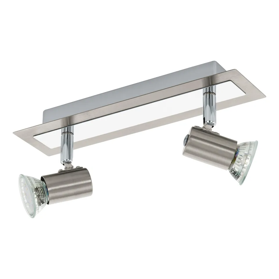 eglo-rottelo-led-deckenleuchte-2-flammig-spots-schwenkbar-nickel-matt-chrom-gu10 image 1