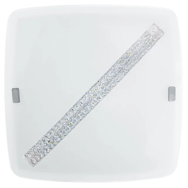 eglo-osseja-led-deckenleuchte-34-x-34-cm-wei-mit-brillantglas-1850-lumen-warmwei image 1
