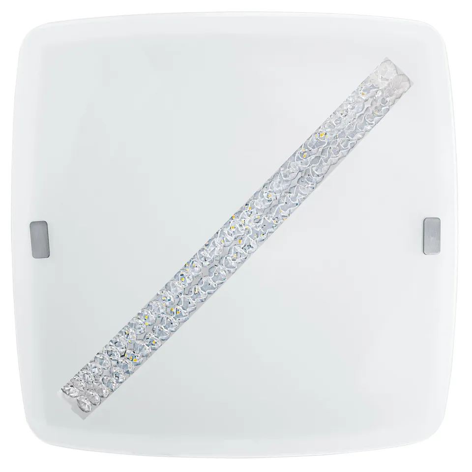 eglo-osseja-led-deckenleuchte-34-x-34-cm-wei-mit-brillantglas-1850-lumen-warmwei image 1