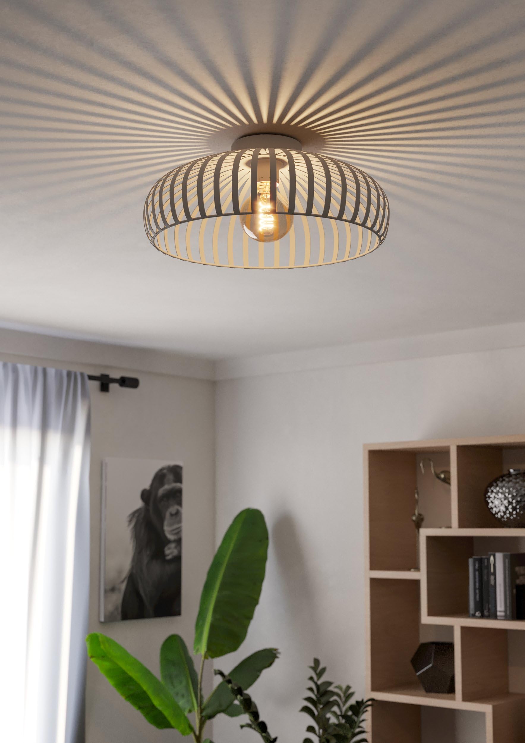 eglo-mogano-3-deckenlampe-43-cm-metall-deckenleuchte-beige-e27 image 3