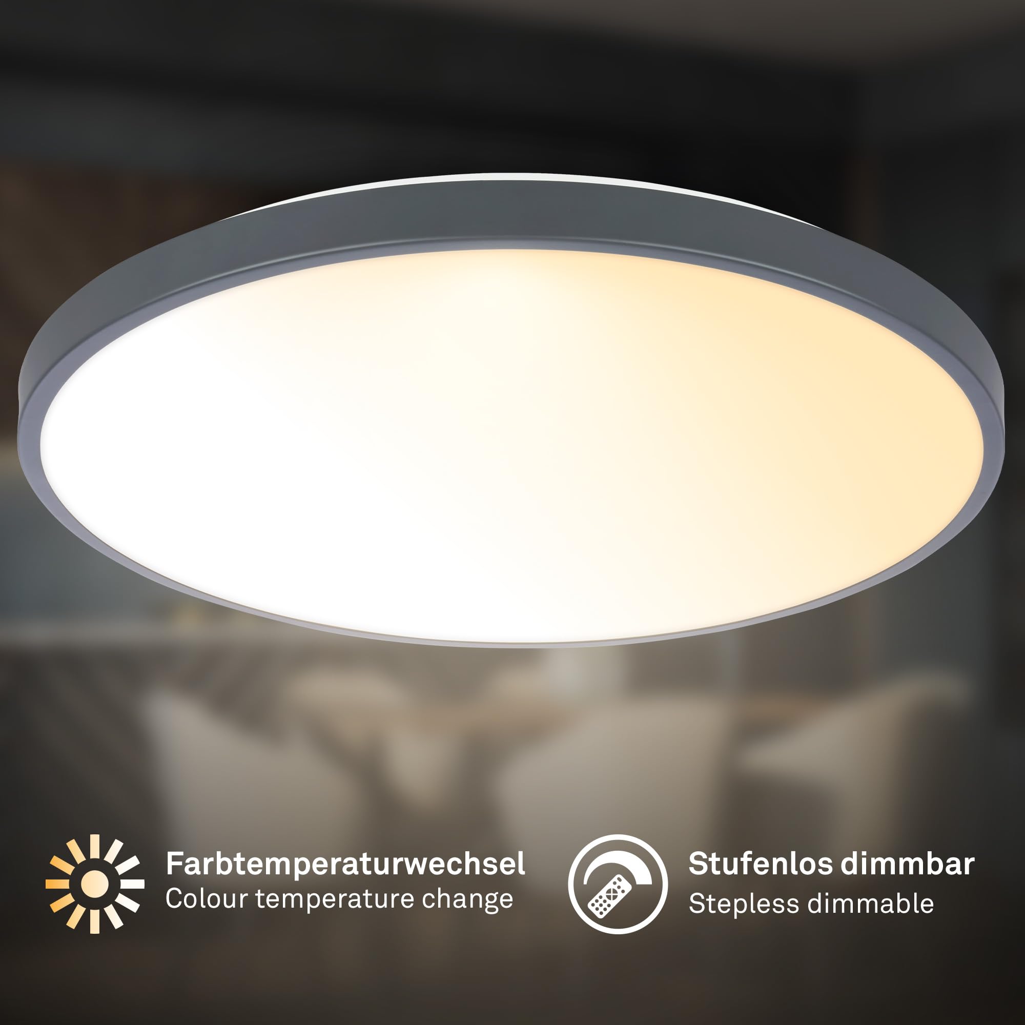 briloner-led-deckenlampe-rund-dimmbar-mit-fernbedienung-38x6-5-cm-anthrazit-2200 image 2