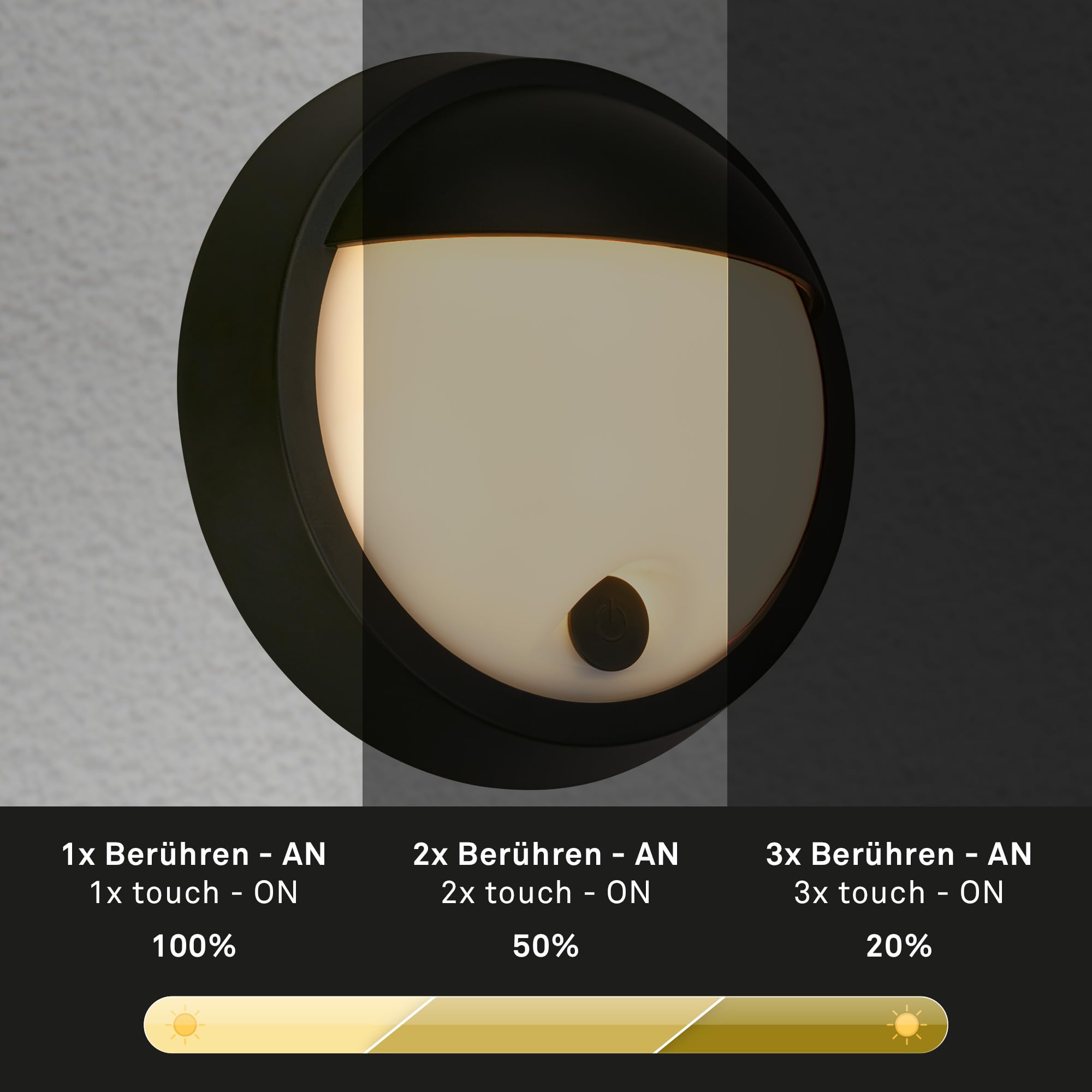 briloner-led-wandlampe-akku-touch-dimmbar-ip44-schwarz-17x7-cm image 2