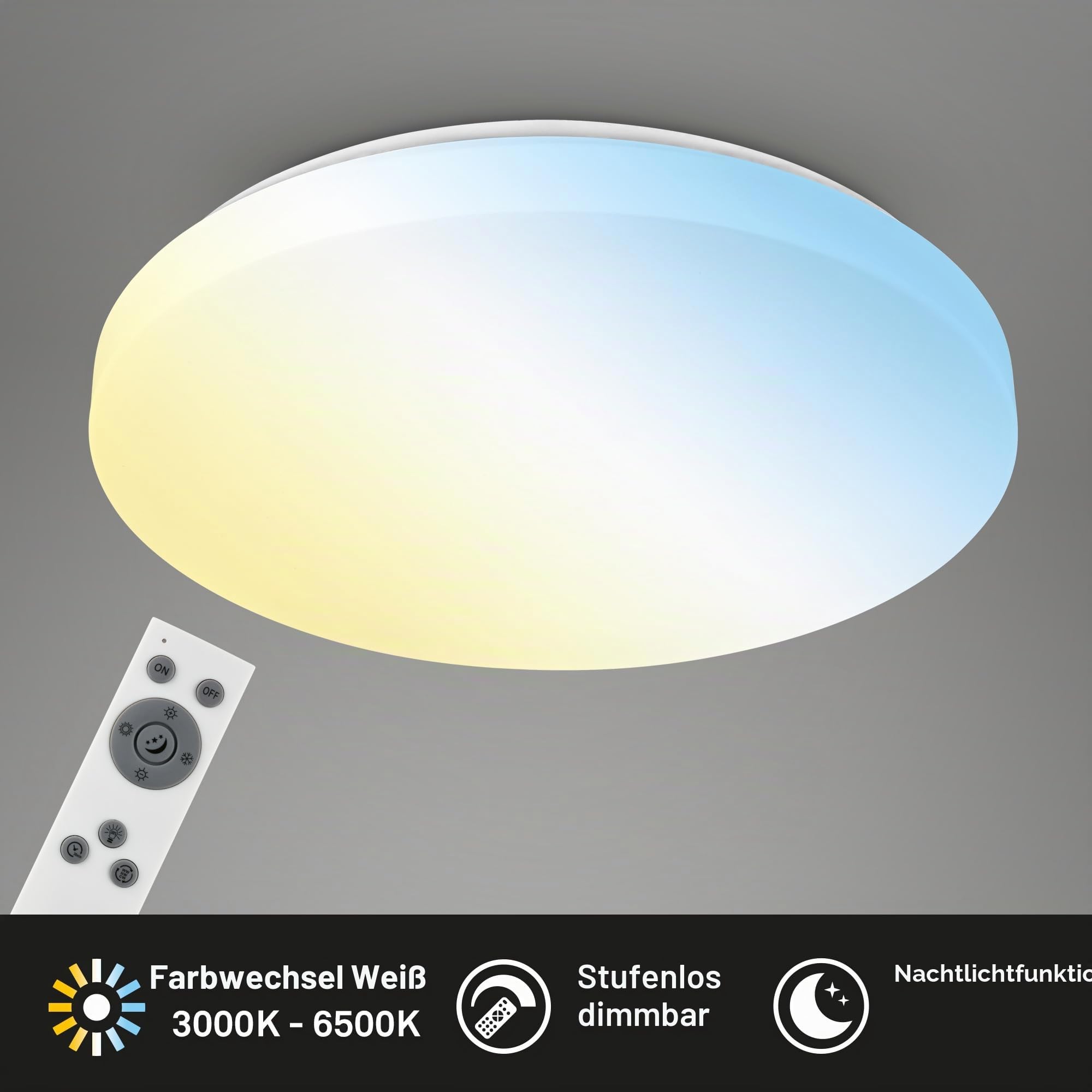 briloner-led-deckenlampe-49-cm-mit-fernbedienung-cct-dimmbar-wei-38w-4400-lumen image 2