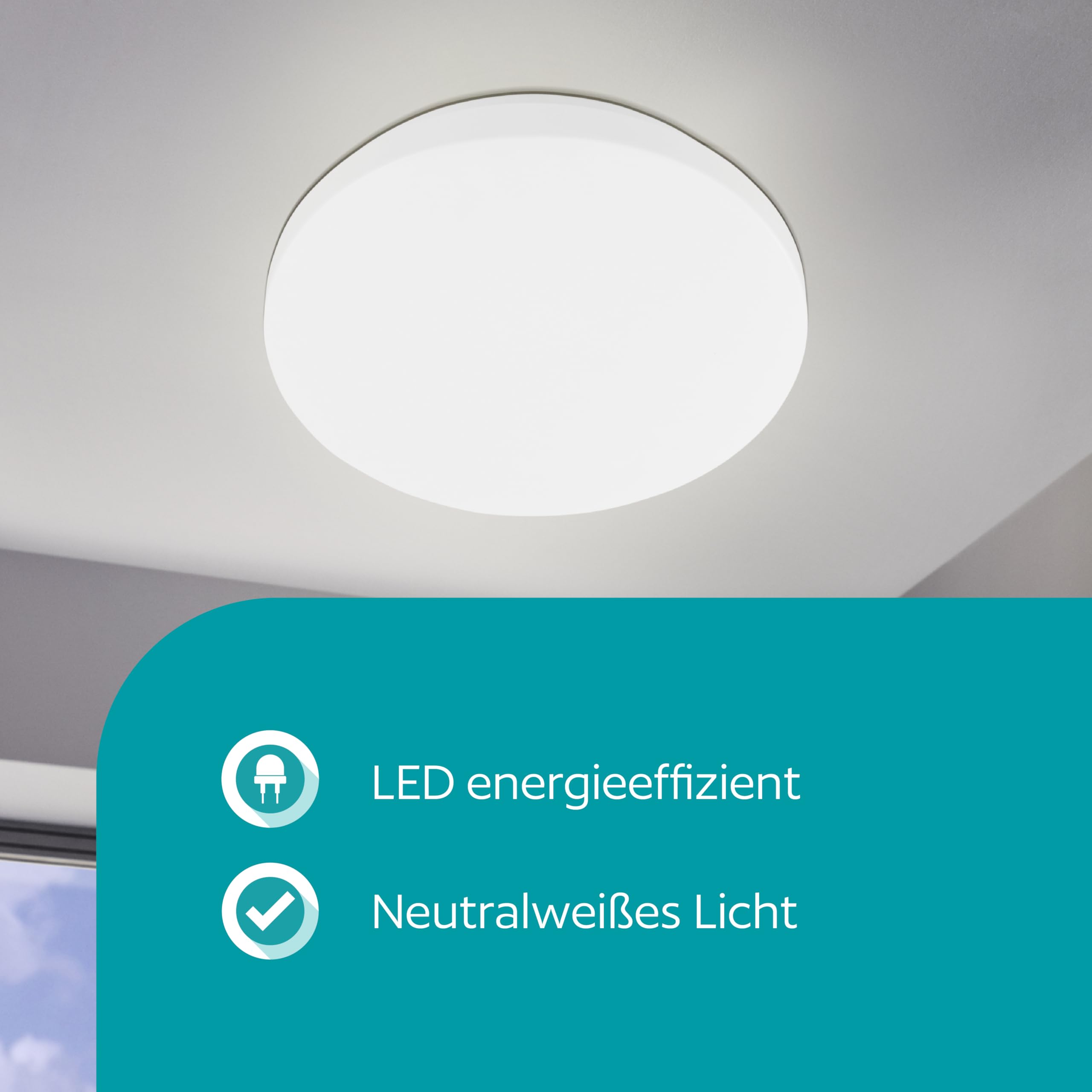 eglo-pogliola-e-led-deckenlampe-flach-rund-22-cm-wei-neutralwei image 2