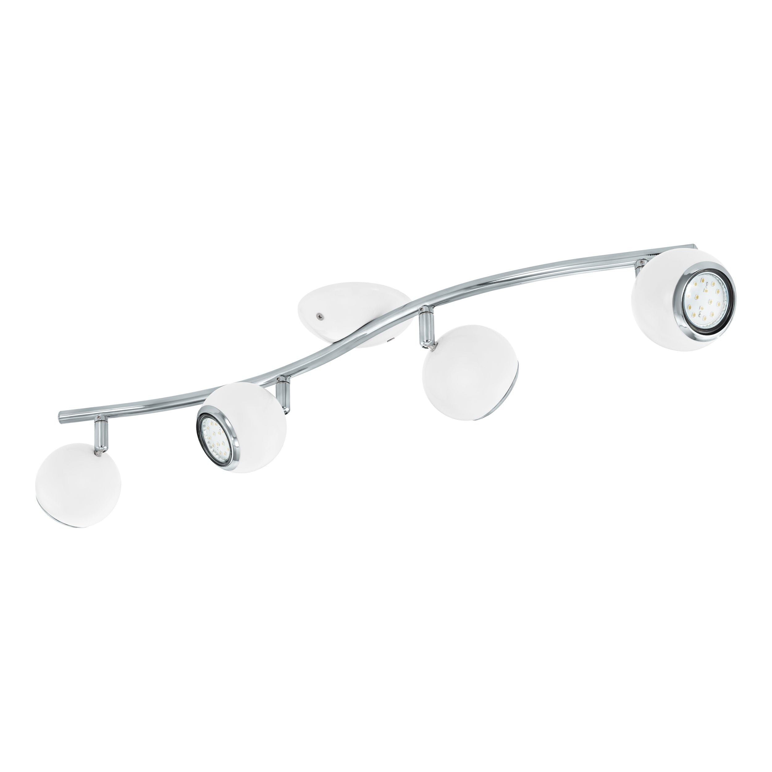 eglo-bimeda-4-flammige-led-deckenleuchte-wei-chrom-deckenstrahler-mit-gu10-warmw image 1