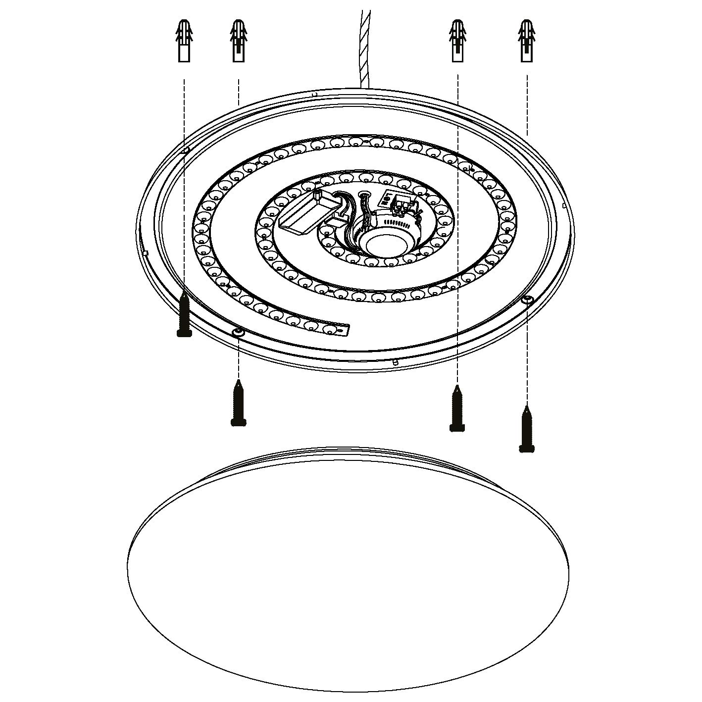 eglo-access-frania-a-led-deckenleuchte-rund-57-cm-wei-mit-kristall-effekt-und-fe image 5