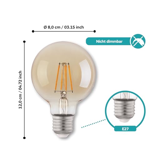 eglo-edison-vintage-3er-set-e27-led-globe-g80-amber-4w-2200k image 4
