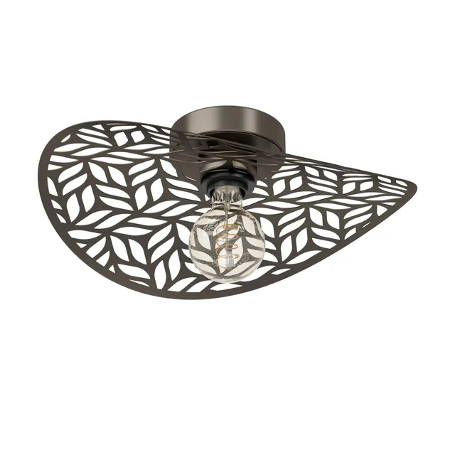 eglo-swaby-deckenlampe-40-cm-stahl-bronze-mit-blatt-dekor-e27 image 1