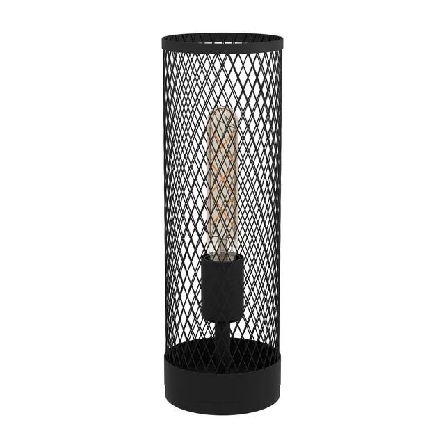 eglo-redcliffe-tischlampe-industrial-schwarz-e27-metall-gitter-38-cm image 1